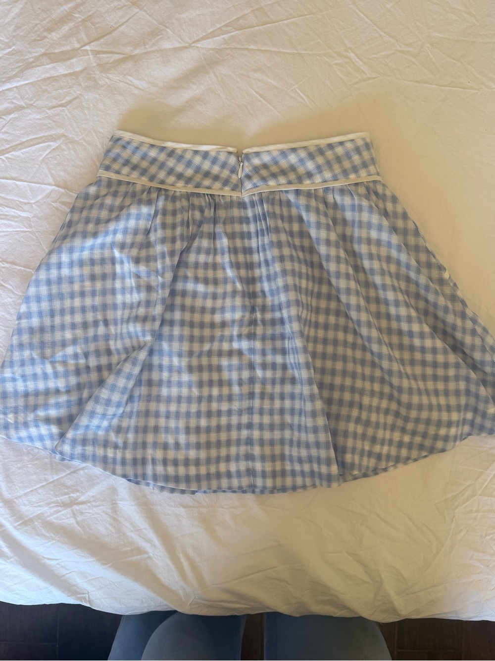 Reformation Light Blue Gingham Circle Skirt - Picture 2 of 5